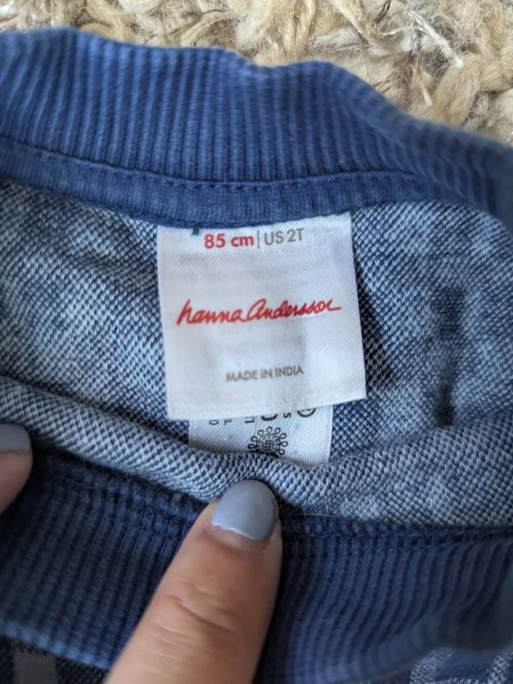 Hanna Andersson blue plaid pullover sweatshirt
